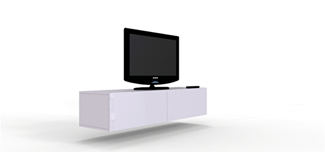 TV asztal/szekrény Zylia 140 (szürke + fényes szürke)