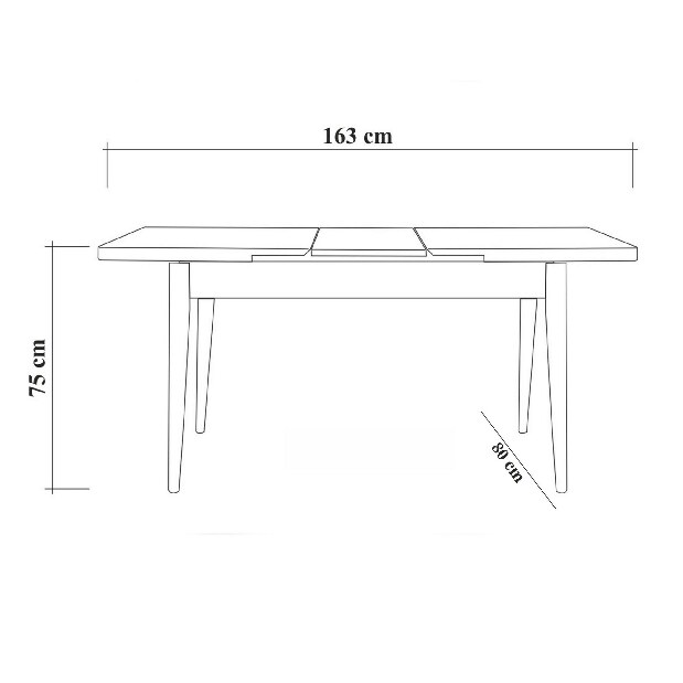 Széthúzható étkezőasztal 2 székkel és egy paddal Vlasta (dió + antracit)
