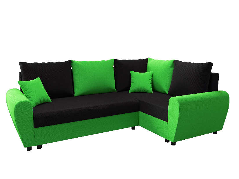 Sarok ülőgarnitúra Fleur Plus (zöld + fekete) (J)