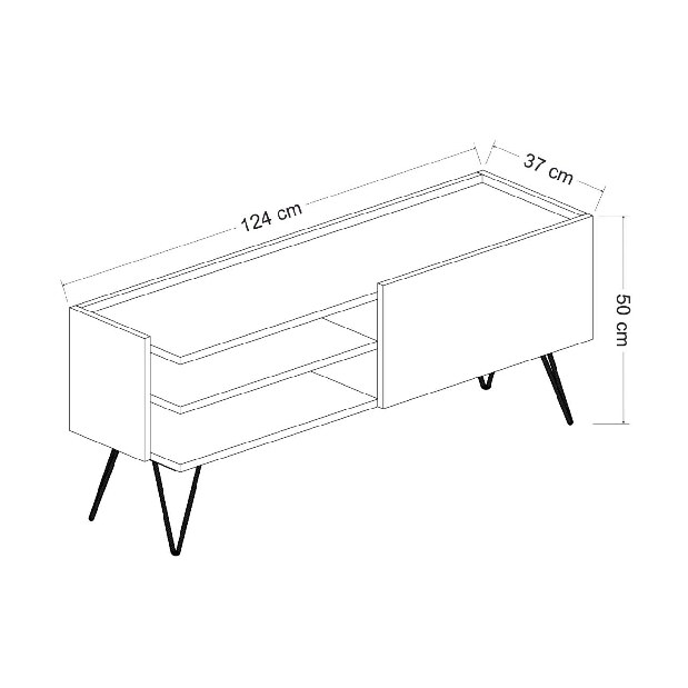 TV asztal/szekrény Arale (dió + fekete)
