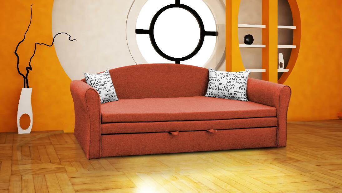 Háromszemélyes kanapé Bailey (sötét narancssárga + London párnák)