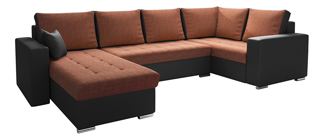 U-alakú sarok kanapé Lamont (narancssárga + fekete) (J)