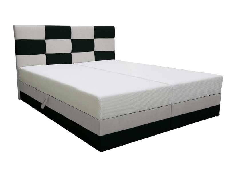 Franciaágy 140 cm Marion (ágyráccsal és matraccal) (fehér + fekete) *kiárusítás