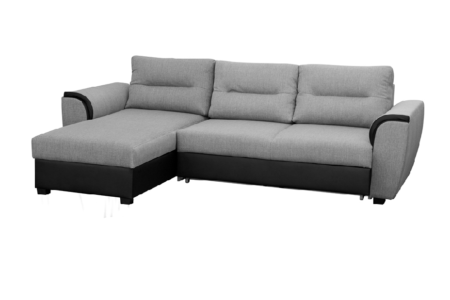 Sarok kanapé Thomas (világos szürke + fekete) (B)
