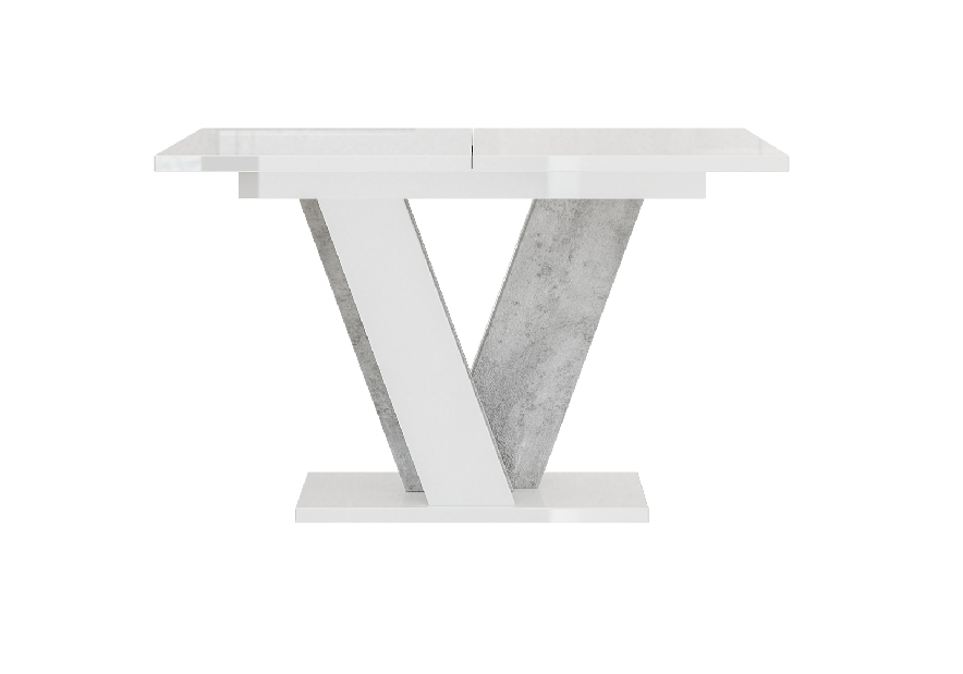 Étkezőasztal Venag (fényes fehér + kő) (4-6 fő részére)