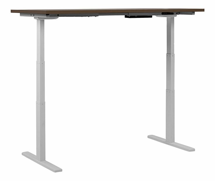 Íróasztal UPPER II (130 x 72 cm) (MDF) (sötét fa + fehér) (el. beállítható)