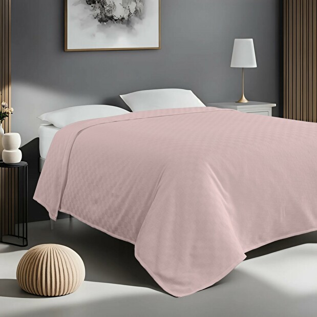 Ágytakaró 160 x 230 cm Plaines (világos rózsaszín)