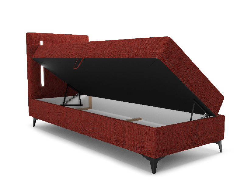 Egyszemélyes ágy 90 cm Ortega Comfort (szürke) (ágyráccsal és matraccal, tárolóhely nélkül) (LED világítással)