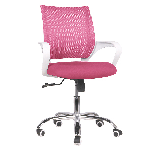 Irodai fotel Subrina (rózsaszín + fehér)