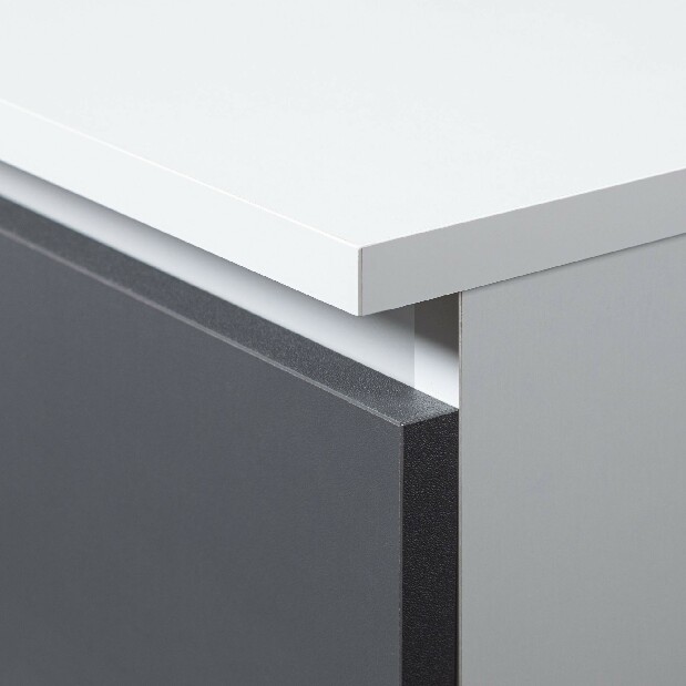 PC asztal Benicio II (fehér + szürke grafit) (J)