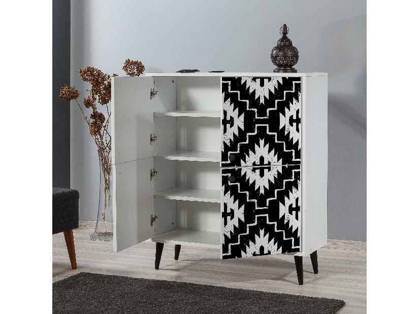 Szekrény Mozaic (fehér + fekete)