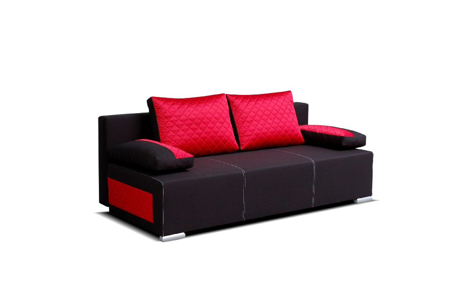 Háromszemélyes kanapé Divos (fekete + piros)