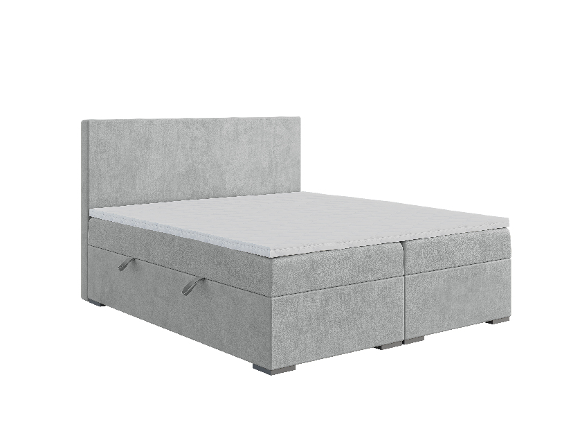 Egyszemélyes ágy Boxspring 120 cm Lemmy (szürke) (matraccal és tárolóhellyel)