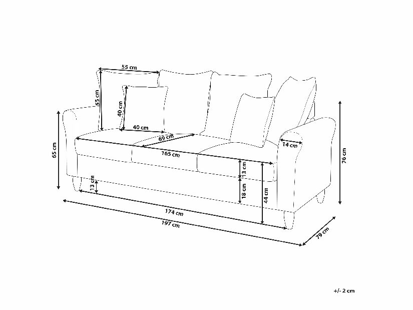Háromszemélyes kanapé Banbury (szürke)