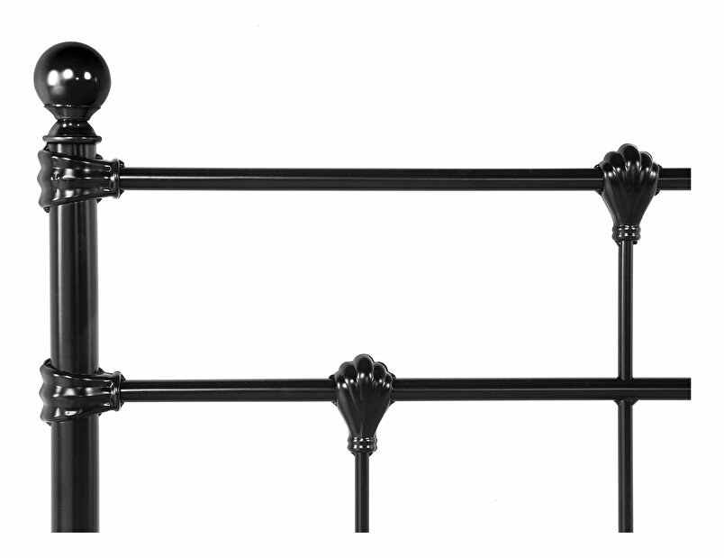 Franciaágy 160 cm LUXO (ágyráccsal) (fekete)