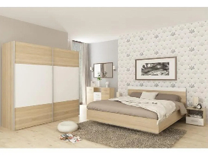 Hálószoba (ágy 160X200 cm, 2 db. éjjeliszekrény, szekrény)