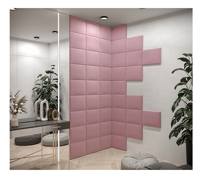 Kárpitozott panel Cubic 40x30 cm (rózsaszín)