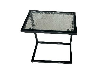 Kerti asztal SELIK (fekete acél + edzett üveg)