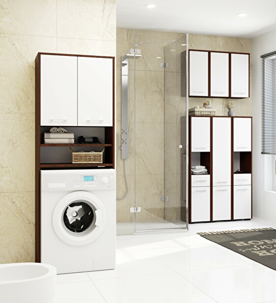 Függesztett fürdőszoba szekrény Farid Típus 5 (wenge + fehér)