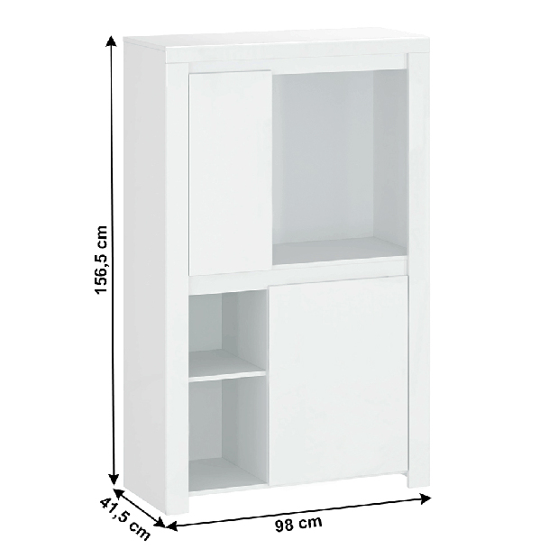 Polcos szekrény Lafer 2D (fehér)