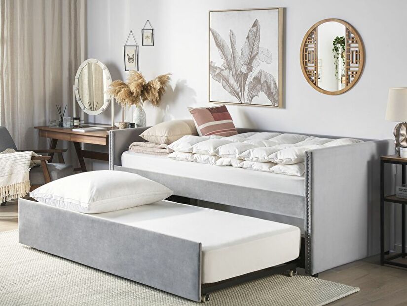 Egyszemélyes ágy 80 cm Clinton Bonell (bordó) (ágyráccsal és matraccal, tárolóhely nélkül)