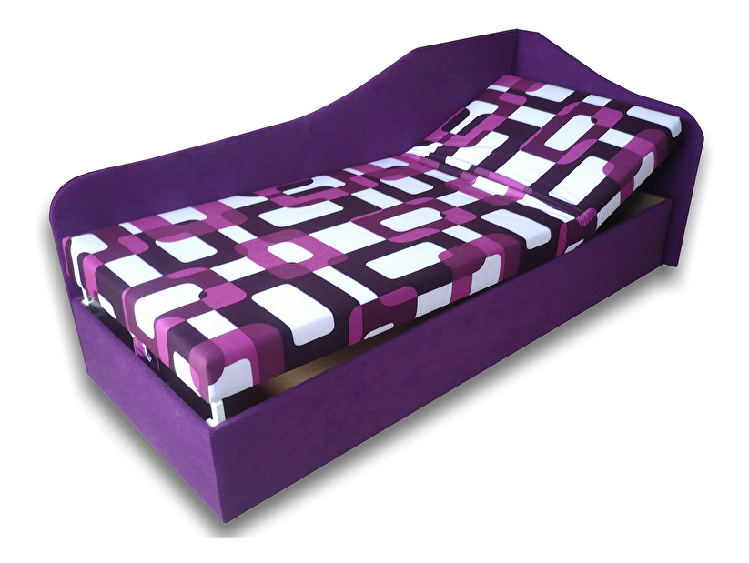 Egyszemélyes ágy (dívány) 80 cm Abigail (Gusto 10 + Lila 49) (J)