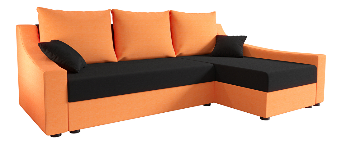 Sarok ülőgarnitúra Opal L (narancssárga + fekete) (J)