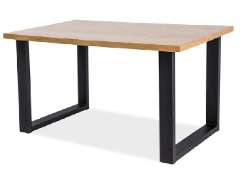 Étkezőasztal 150 cm Una (tölgy + fekete) (4 6 fő részére)