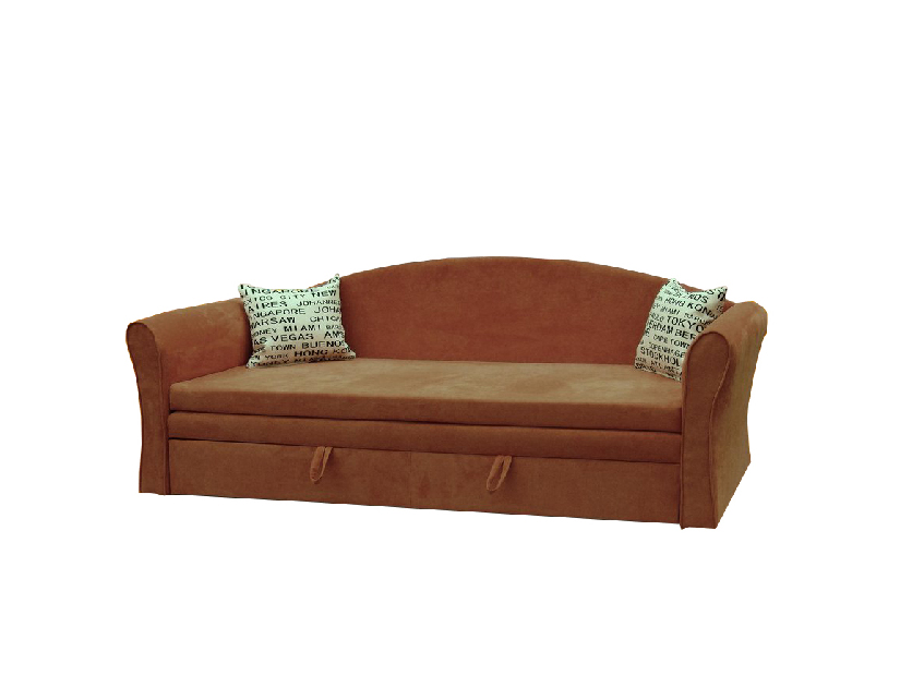 Háromszemélyes kanapé Bailey (barna + London párnák)