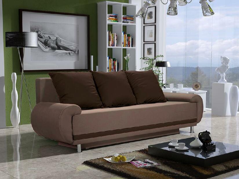 Háromszemélyes kanapé Almeda (barna + sötétbarna)