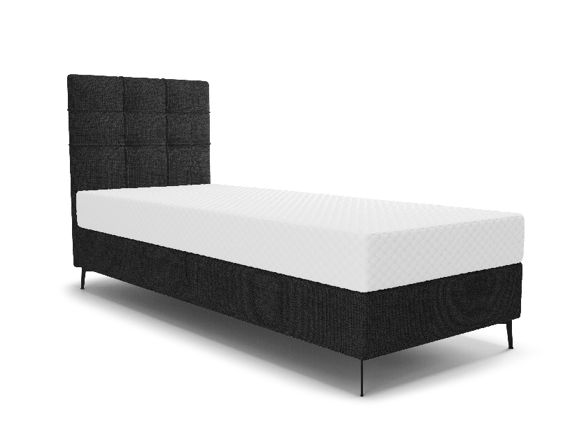 Egyszemélyes ágy 80 cm Infernus Comfort (fekete) (ágyráccsal, tárolóhellyel)