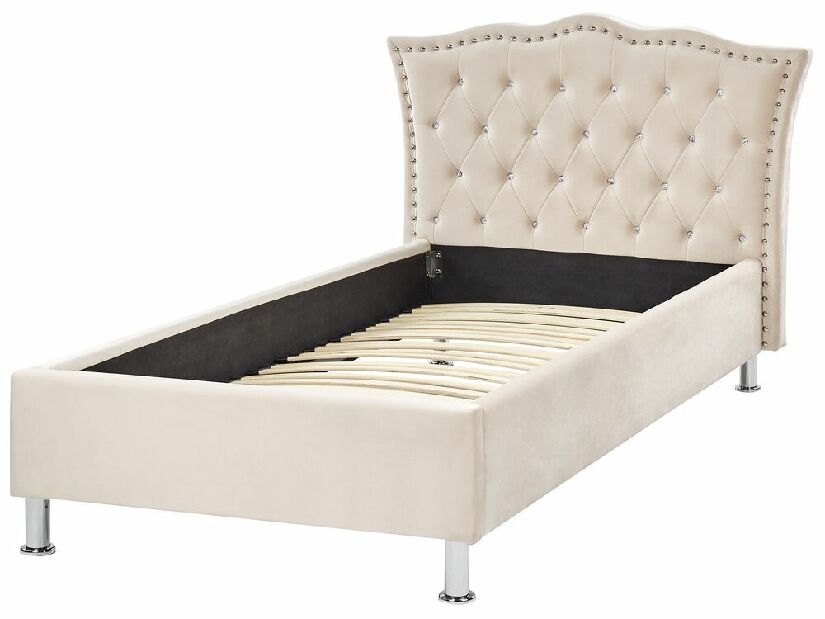 Egyszemélyes ágy 200 x 90 cm Metty (bézs) (ágyráccsal)