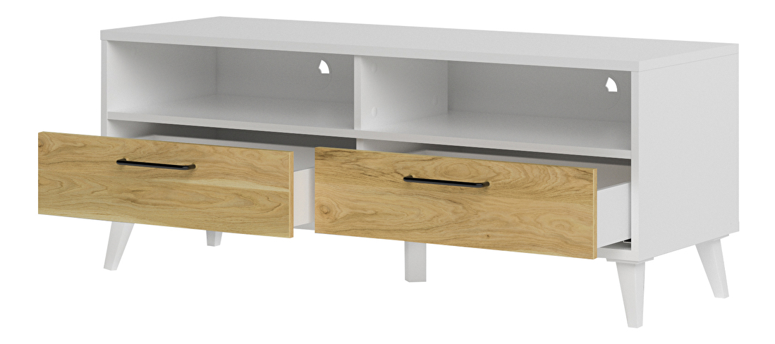 TV asztal/szekrény Barilus 24 (amerikai byant dió + fehér)