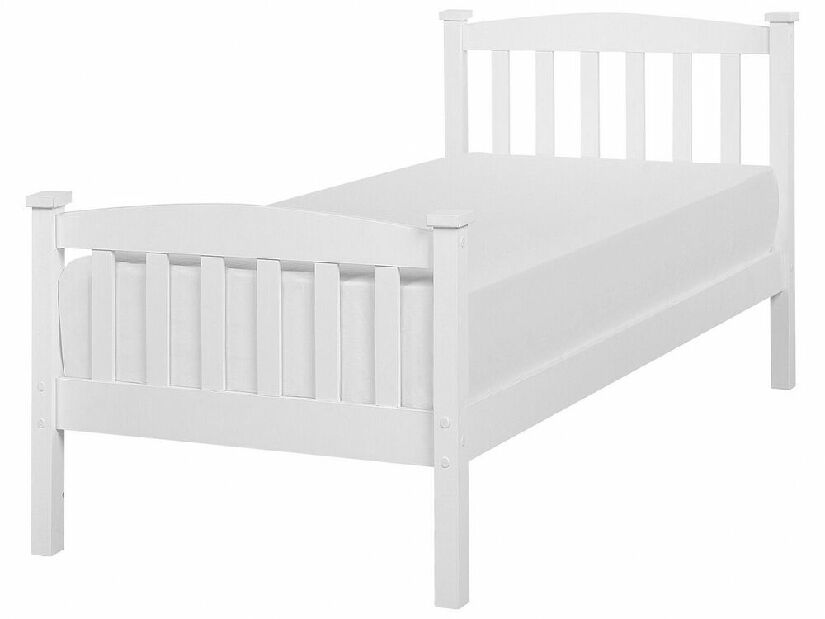 Egyszemélyes ágy 90 cm GERNE (ágyráccsal) (fehér)