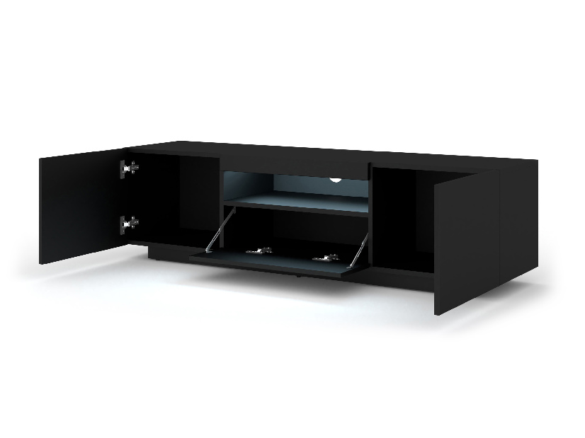 TV aszta/Szekrény Aurinko 150 (matt fekete) (világítással)