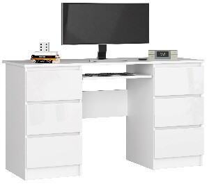 PC asztal Behati (fehér + fényes fehér)