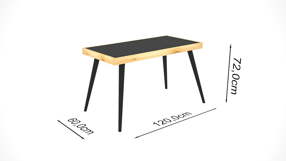 PC asztal Dakin (fekete + dió)