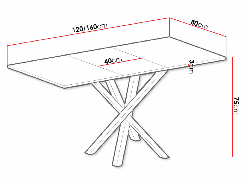 Asztal Matilda SG13 (fekete + artisan tölgy)