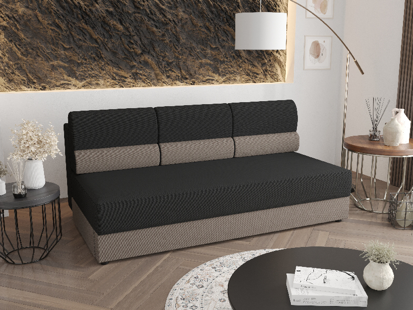 Kétszemélyes kanapé Radiant (fekete + capuccino)