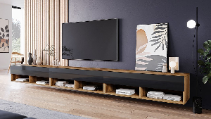 TV szekrény/asztal 300 Adela (wotan + fényes fekete)