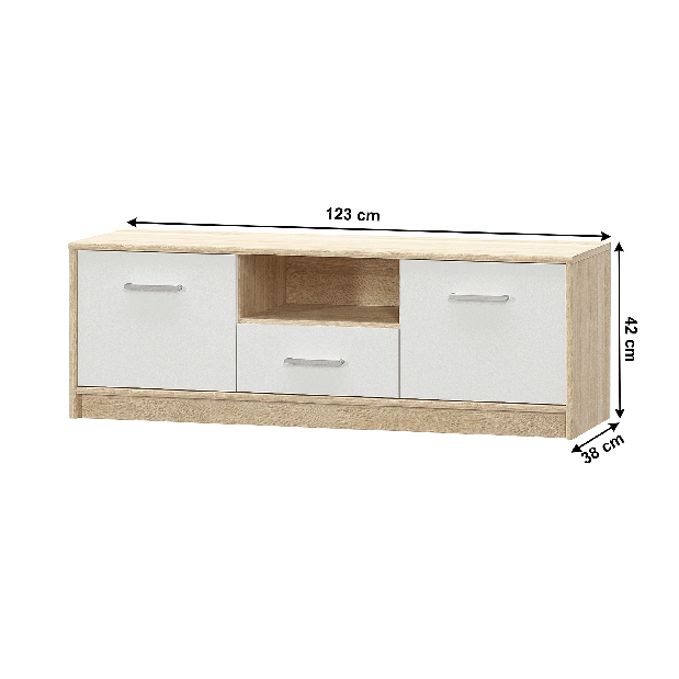 TV asztal/szekrény Thornham 2D1S (fehér)