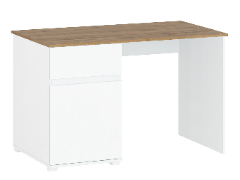 PC asztal Vilgi 1D1S/120 (fényes fehér + wotan tölgy)
