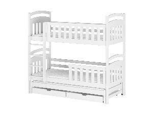 Gyerekágy 90 x 200 cm VIOLA (ágyráccsal és tárolóhellyel) (fehér)