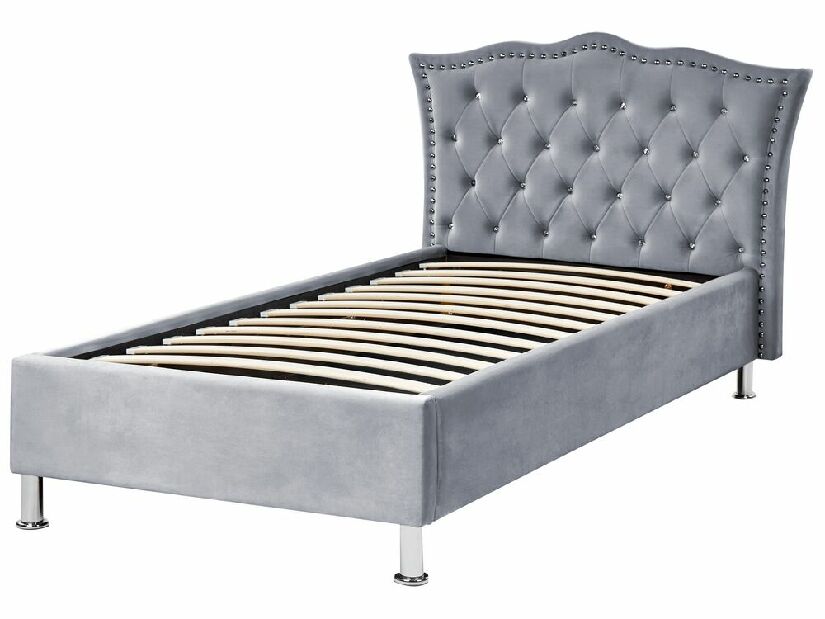 Egyszemélyes ágy 200 x 90 cm Metty (szürke) (ágyráccsal) (tárolóhellyel)