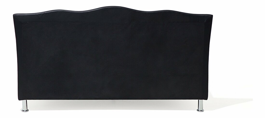 Franciaágy 160 cm MATH (ágyráccsal és tárolóhellyel) (fekete)
