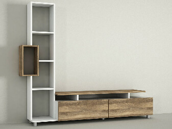 TV asztal/szekrény Tulia (fehér + dió)