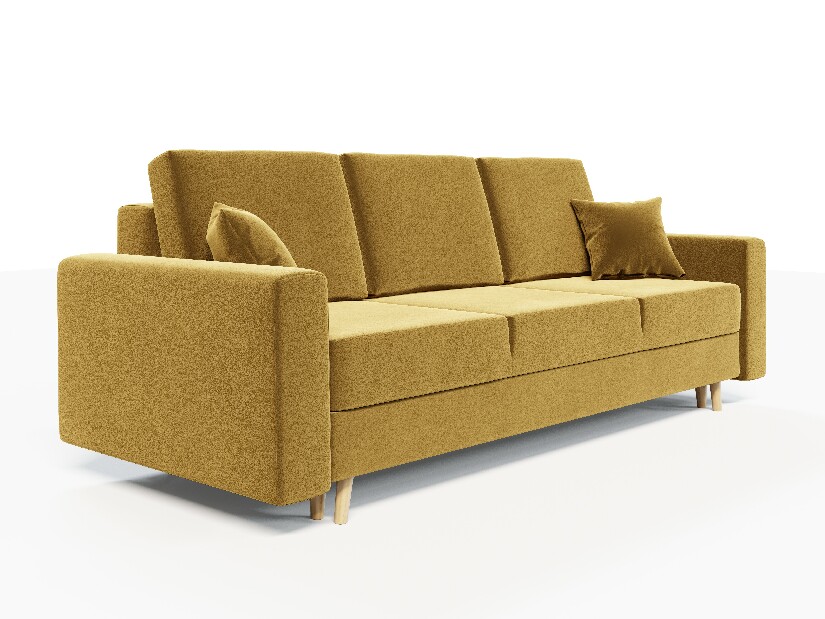 Szétnyitható kanapé Kineton (sárga)