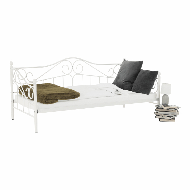 Egyszemélyes ágy 90 cm Danina (fehér) (ágyráccsal)