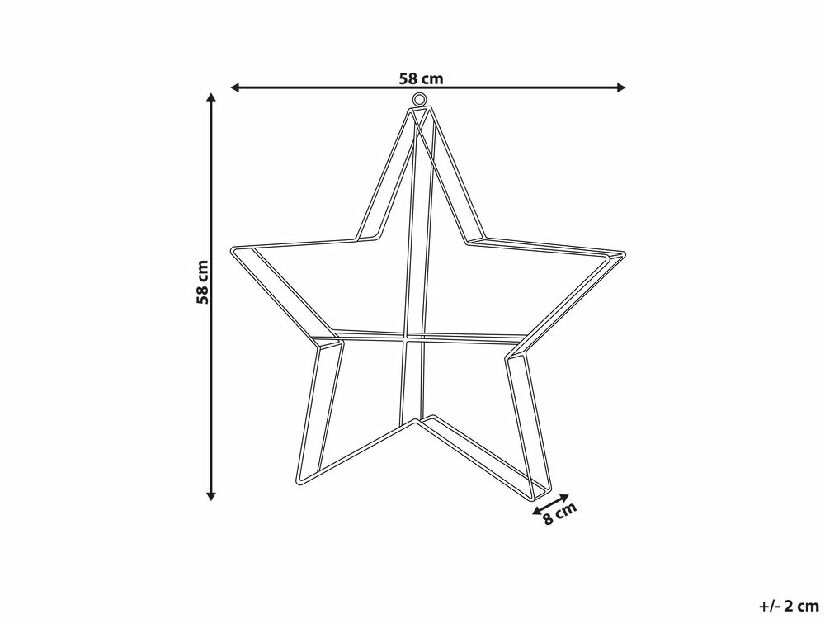Kültéri csillag alakú dekoráció Kurza (ezüst)