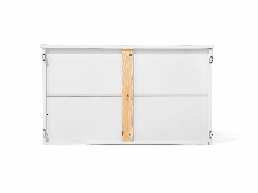 Emeletes ágy 90 cm REWIND (fehér) (ágyráccsal és tárolóhellyel)